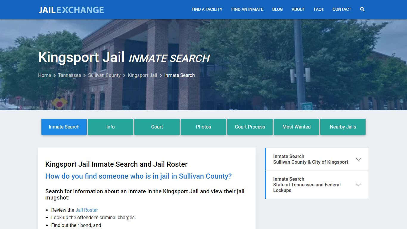 Inmate Search: Roster & Mugshots - Kingsport Jail, TN